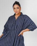 Pleated Structured Shirt Dress - Image 5