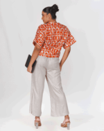 Printed Top With Neck Placket - Image 4