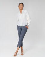 Long Sleeve Shoulder Pleated Top - Image 3