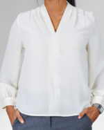Long Sleeve Shoulder Pleated Top - Image 4