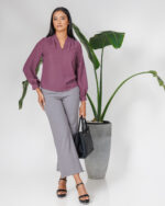 Long Sleeve Shoulder Pleated Top - Image 6