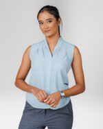 Shoulder Pleated Sleeve Less Top