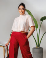 Drop Shoulder Crop Shirt