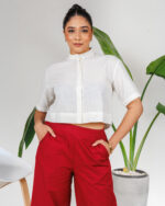 Drop Shoulder Crop Shirt - Image 2