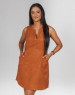Waist Rounched Button Dress
