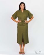 Waist Draw Cord Dress