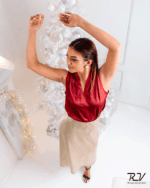 V Neck Sleeveless Blouse