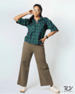 Plaid Top With Double Pocket - Image 4