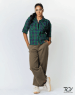 Plaid Top With Double Pocket - Image 2
