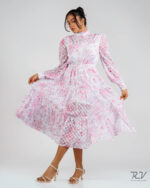 Long Sleeve Printed Long Dress - Image 2