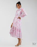 Long Sleeve Printed Long Dress - Image 3