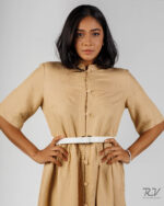 Front Button Down Straight Sleeve Dress - Image 3