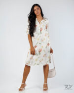 Three Quarter Sleeve Dress With Front Pocket - Image 2