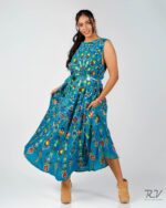 Sleeveless Printed Long Dress