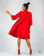 Pin Tuck Detail Long Sleeve Dress - Image 3