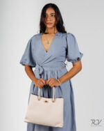 Puff Sleeve Gathered Dress - Image 2