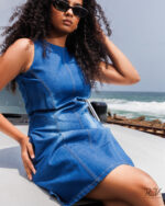 Seam Detail Sleeveless Short Dress - Image 3