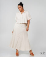 Front Open Extended Sleeve Less Top
