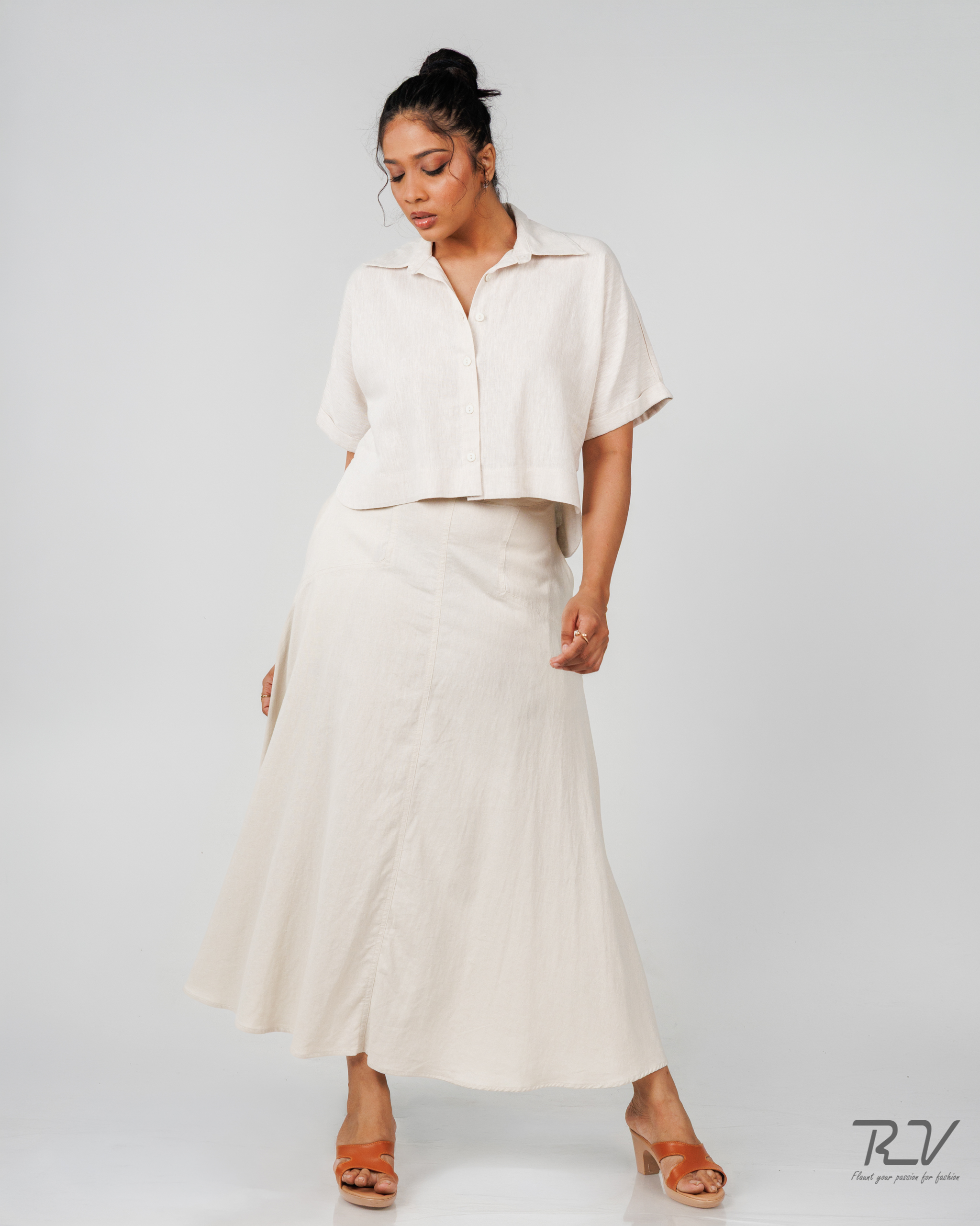 13 (2) Front Open Extended Sleeve Less Top - Image 1