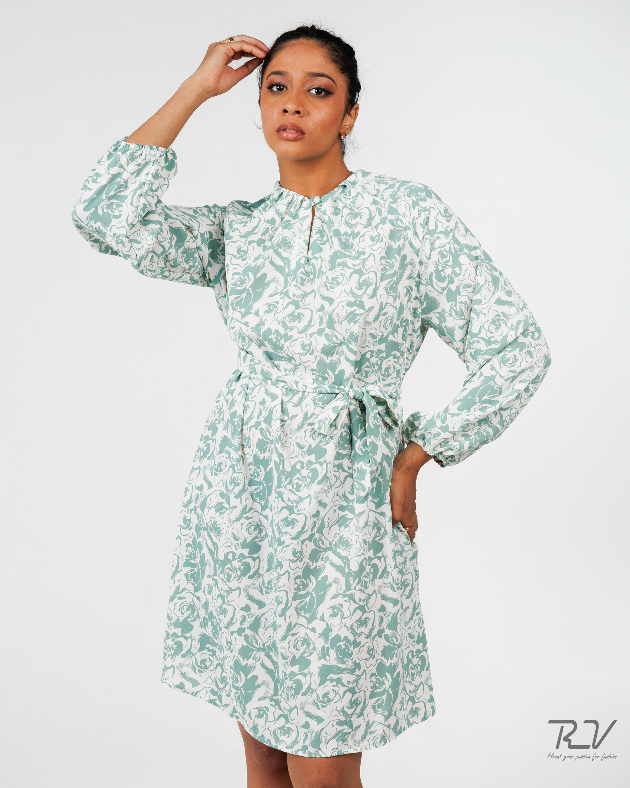 26 (4) Front Neck Detail Dress - Image 1