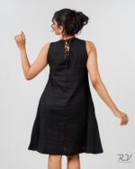 Back Tie Up Detail Sleeve Less Dess - Image 2